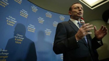 Tony Abbott holds a media conference in Brisbane on Wednesday morning.