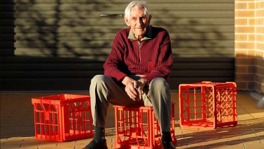 Plenty to laugh about: Geoff Milton, a former engineer with Dairy Farmers, was behind the milk crate design we know today.