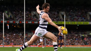 Top Cat: Geelong's Patrick Dangerfield perfectly poised to pick up where he left off last year.