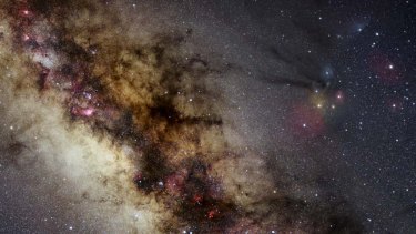 The details of the Scorpius constellation, right, and the Milky Way, are seen in this photograph provided by Nick Risinger of Skysurvey.org.