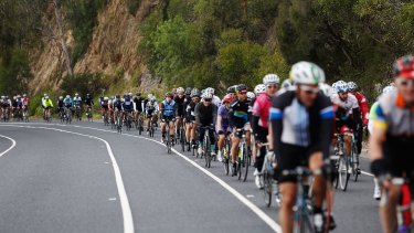 Over 1000 bike riders rode 13 kilometres around Kew Boulevard to protest against someone who had been laying tacks on the road. 