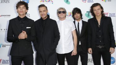 Zayn Malik (second from right) with his One Direction bandmates at the 2014 ARIA Awards in Sydney. 