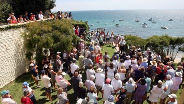 The auction of this property on Point Nepean Road, Portsea, drew a big crowd and spirited bidding from three contenders. It was knocked down for $8.75 million.