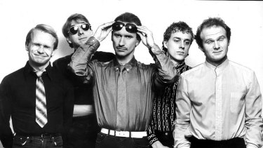 Men at Work in 1983: Greg Ham, John Rees, Colin Hay, Roy Strykert and Jerry Speiser.
