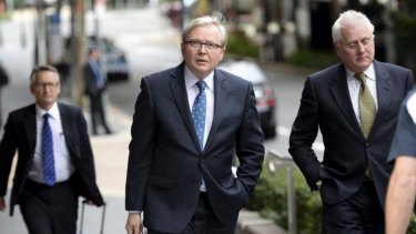 Kevin Rudd arrives at the home insulation program royal commission in Brisbane