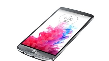 LG's G3 5.5-inch smartphone sporting a Quad HD 2560x1440 IPS LED display.
