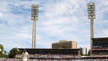 After the recall, the early walk ...  Australian opening batsman Phillip Hughes trudges from Perth’s WACA Ground yesterday with just  two runs posted against his name.
