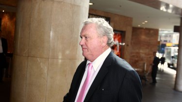 "They all come to see me for money": Newcastle lord mayor Jeff McCloy arrives at the ICAC on Thursday.
