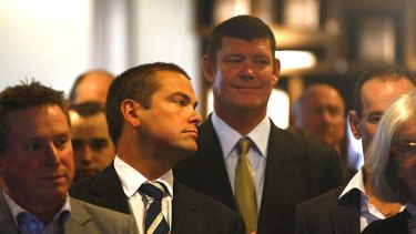 Finally resolved ... former One.Tel heads Lachlan Murdoch and James Packer.