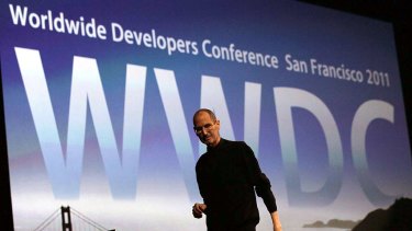 Apple CEO Steve Jobs delivers the keynote address at the 2011 Apple World Wide Developers Conference in San Francisco.