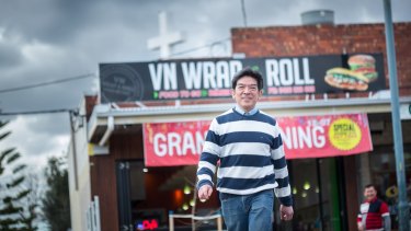 Bao Phan at one of his takeaway food stores in Sunshine West.