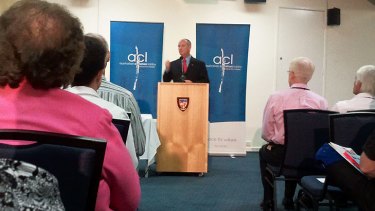 LNP leader Campbell Newman addresses the Australian Christian Lobby.