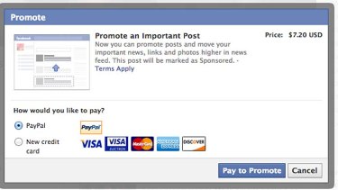 It's not just an impost on brands - Facebook also charges for promoting personal posts to friends.