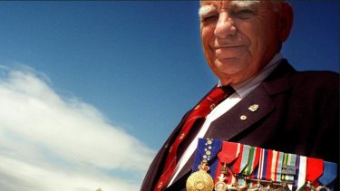 Bruce Ruxton at the War Memorial in Kings Park, Perth, in 2000.