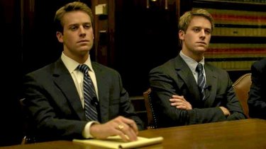 The Winklevoss twins, as played by actor Armie Hammer, in 'The Social Network'.