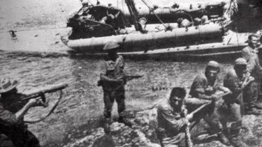 July 20, 1974: Turkish troops pull ashore a Greek Cypriot torpedo boat damaged during fighting near the northern Cypriot city of Kyrenia.