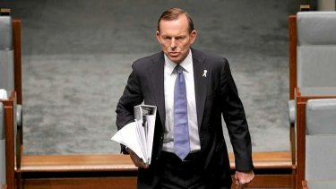Prime Minister Tony Abbott during Question Time at Parliament House in Canberra on Tuesday.
