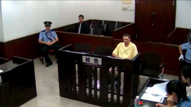 Anthony Bannister appearing in Guangzhou People's  Intermediate Court in 2014.