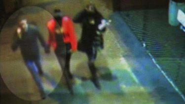 Thomas Kelly (left) in Kings Cross on the night he was bashed.