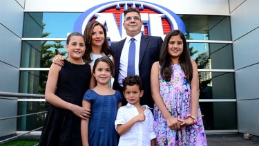 Andrew Demetriou with his family at AFL House.