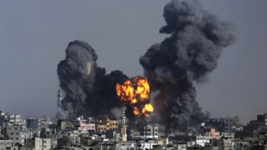 Israel has continued its assault on Gaza. Smoke and fire rise over Gaza City on Tuesday.