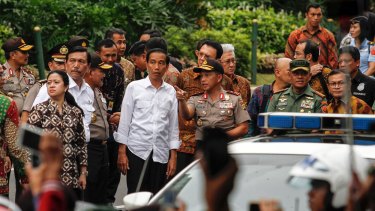 Indonesia President, Joko Widodo visits the blast site.