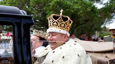 King Tupou VI leaves the coronation.