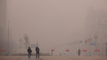 Hazy days ... Smog blankets Beijing in this January 2012 file photo.
