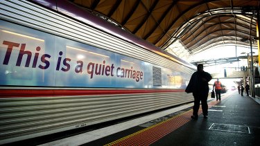 Take the hint ... One of the new 'quiet carriages'.