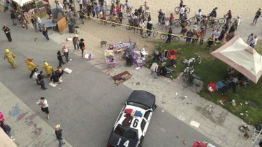 boardwalk after pedestrians arrested rampage killed woman man injured attended venice crashes california beach into car hit run reuters credit