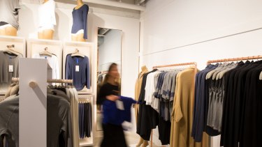 Kit and Ace's store in Surry Hills, Sydney. The company sells clothes made of "technical cashmere" - a fabric engineered from cashmere and technical fibres.