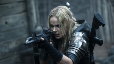 Halt! Who goes there?: Abbie Cornish shows some formidable familiarity with high-powered weapons in the unfairly lambasted high-end fantasy adventure Sucker Punch.