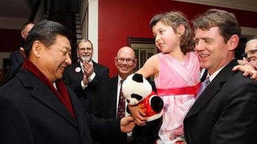 Chinese president-in-waiting Xi Jinping meets Sarah Lande’s granddaughter in Iowa.