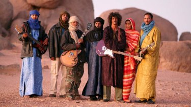 Forced to flee &#8230; Tinariwen, a group from the nomadic Tuareg or Kel Tamashek people, whose families had televisions smashed for watching music shows.
