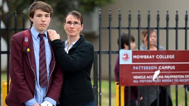 Marina Adam and her son Patrick, a year 10 student at Mowbray College, are apprehensive about the future.