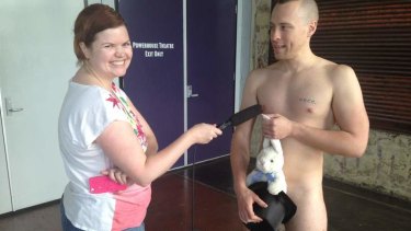 Brisbane Times reporter Natalie Bochenski comes face-to...erm-face with one of the Naked Magicians.