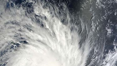 Cyclone Yasi, as seen from space.