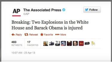 False alarm ... the tweet from a hacked Associated Press account.