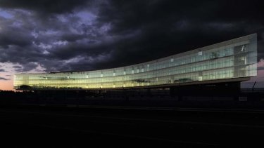 The new ASIO building at night.