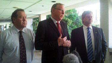 Head of government business Ray Stevens, Deputy Premier Jeff Seeney and LNP whip Vaughan Johnson.