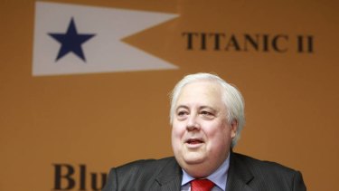 Clive Palmer at the Titanic II announcement.