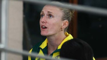 Emotional . . . Sally Pearson anxiously waiting for the jury's verdict that decided to upheld an appeal to disqualify her from the 100m.