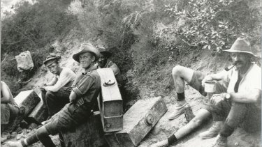 Anzac soldiers on a rest break at Gallipoli.