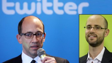Twitter CEO Dick Costolo and, inset, founder of Aussie start-up ManageFlitter.