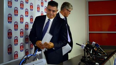 On the way out... AFL CEO Andrew Demetriou announcing that he will step down from the role later in the year.