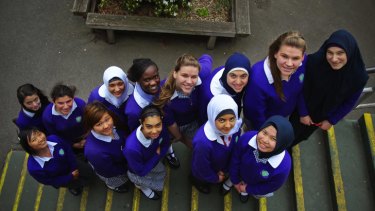 Better days ... Students from Preston Girls Secondary College, pictured in 2010.