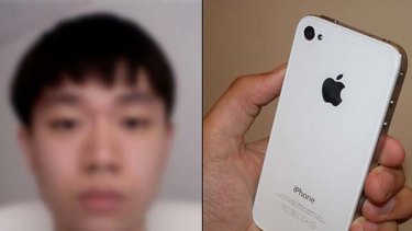 New York teenager Fei Lam and an iPhone 4 encased in one of his white iPhone conversion kits.