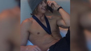 Big time: Nat Fyfe relaxes the morning after his Brownlow Medal win.