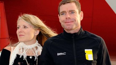 Cadel Evans and his wife Chiara arrive  back in Melbourne this morning.