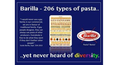 An English language protest over the Barilla comments
